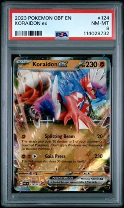2023 Pokemon OBF EN Koraidon ex #124 Double Rare PSA 8 NM-MT - Image 1