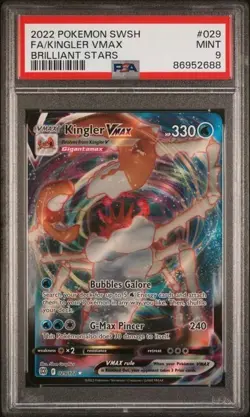 2022 Pokemon Brilliant Stars Kingler VMAX FULL ART HOLO RARE PSA 9 MINT #029 - Image 1