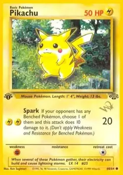 Pikachu - 60/64 - Promo (W Stamped) LP TCG Pokemon - Image 1