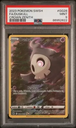 2023 Pokemon Crown Zenith Duskull FULL ART HOLO RARE #GG28 PSA 9 MINT - Image 1