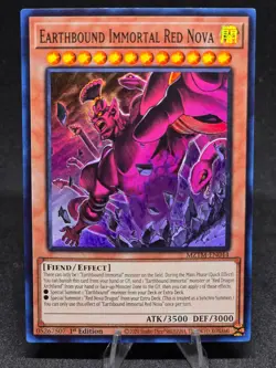 Yu-Gi-Oh! Earthbound Immortal Red Nova MZTM-EN044 1st Edition SR NM - Image 1
