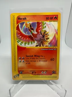 Ho-Oh # 52 WOTC Black Star PROMO "Pokemon Center NY" Stamped Card 1 LP+ - Image 1