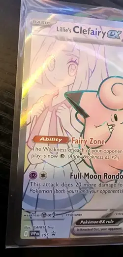Pokemon TCG-Lillie's Clefairy EX 195 Scarlet & Violet Black Star Promo Card - Image 2