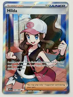 Hilda 164/086 Full Art Ultra Rare White Flare Holo Pokemon TCG Card NM Condition - Image 1
