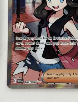 Hilda 164/086 Full Art Ultra Rare White Flare Holo Pokemon TCG Card NM Condition - Image 3