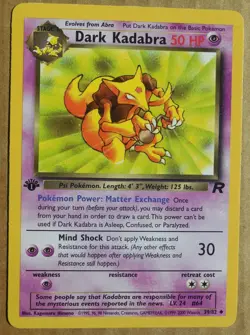 Dark Kadabra 39/82 1st Edition Uncommon Non-Holo Team Rocket Pokemon Card LP - Image 1