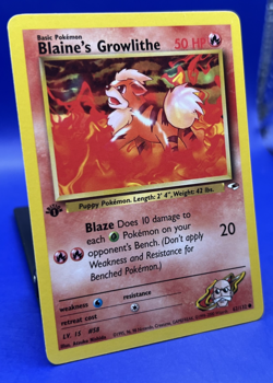 Pokemon Card Blaine's Growlithe Gym Heroes 62/132 1st Edition Common LP-NM - Image 2