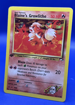 Pokemon Card Blaine's Growlithe Gym Heroes 62/132 1st Edition Common LP-NM - Image 3