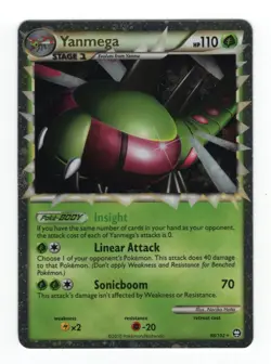 (303300) YANMEGA PRIME 98/102 Ultra Rare Holo HGSS Triumphant Pokemon Card - Image 2