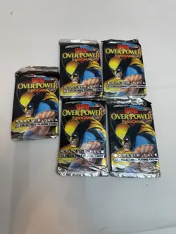 1995 Marvel OverPower Sealed Booster Pack X-Men Card Game lot of 5 - Image 1