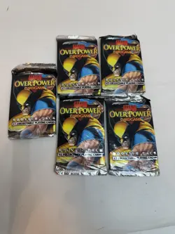 1995 Marvel OverPower Sealed Booster Pack X-Men Card Game lot of 5 - Image 2