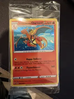 Special Delivery Charizard Pokemon Center Promo Card Sealed SWSH075 IN HAND - Image 1