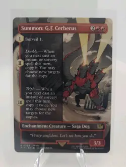 MTG FINAL FANTASY SUMMON GF CERBERUS borderless FIN #368 NM - Image 1