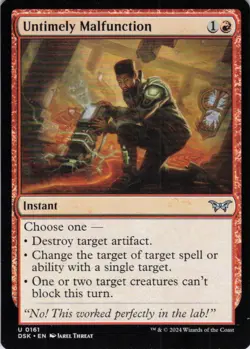 MTG Untimely Malfunction (161) | NM | Duskmourn: House of Horror {DSK} - Image 1