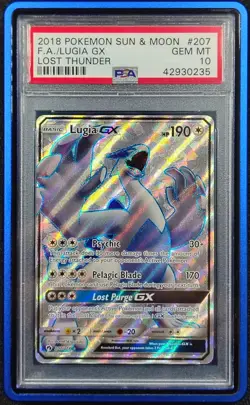 ✨ PSA 10 Pokemon Lugia GX #207 Full Art and NEW Hard Case Aluminium and Glass - Image 3