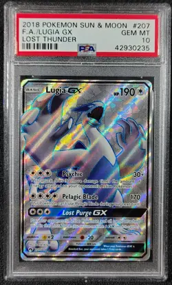 ✨ PSA 10 Pokemon Lugia GX #207 Full Art and NEW Hard Case Aluminium and Glass - Image 4