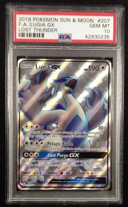 ✨ PSA 10 Pokemon Lugia GX #207 Full Art and NEW Hard Case Aluminium and Glass - Image 5