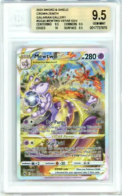 Pokemon Mewtwo Vstar #GG44 Crown Zenith BGS 9.5 Gem Mint - Image 1