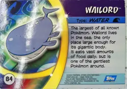 2004 topps Pokemon Advanced Challenge Non Holo Foil #84 Wailord - Image 2