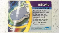 2004 topps Pokemon Advanced Challenge Non Holo Foil #84 Wailord - Image 4