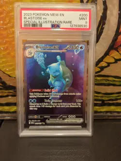 Pokemon TCG Blastoise ex 2023 SV151 Special Illustration Rare 200/165 PSA MINT 9 - Image 1
