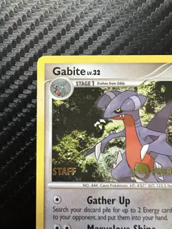 Gabite STAFF prerelease 48/123 Promo Pokemon Mysterious Treasures - Image 2