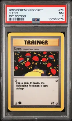 2000 POKEMON ROCKET #79 SLEEP! 1ST EDITION PSA 7 NEAR MINT - Image 1