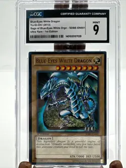 Yu-Gi-Oh! Blue-Eyes White Dragon 1st Edition Ultra Rare SDBE-EN001 CGC 9 Mint - Image 1