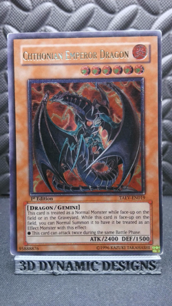 | Yugioh Chthonian Emperor Dragon TAEV-EN019 1st Edition Ultimate Rare LP/PL | - Image 1
