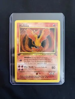 Moltres 27/62 Pokemon Card TCG 1st Edition Fossil Regular Non-Holo Rare LP - Image 1