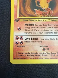 Moltres 27/62 Pokemon Card TCG 1st Edition Fossil Regular Non-Holo Rare LP - Image 5