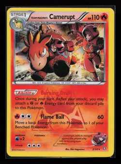 Team Magma's Camerupt 2/34 Holo Rare Double Crisis Pokemon Card - Image 1