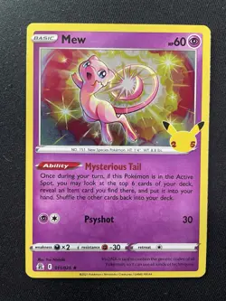 Pokemon TCG Celebrations Mew Holo Rare Card 011/025 NM Condition - Image 1