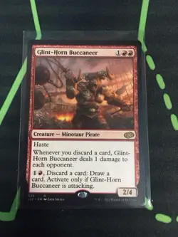 MTG Magic The Gathering Glint-Horn Buccaneer LP J22 Rare Red Discard Pirate - Image 1