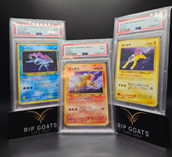 2000 Pokemon Japanese Raikou Entei & Suicune Neo 3 Promos PSA 9 Set SEQUENTIAL - Image 1