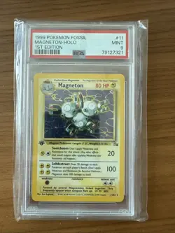 1999 Pokemon Fossil Magneton #11 Holo PSA 9 1st edition - Image 1