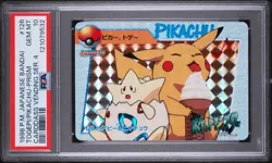 PSA 10 Togepi & Pikachu Prism 126 Pokemon Bandai Carddass Vending 4 Vintage 1998 - Image 1