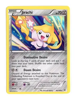 Jirachi 42/108 Holo Rare Holo XY - Roaring Skies Pokemon TCG LP - Image 1
