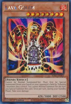 Lava Golem RA01-EN001 Platinum Secret Rare 1st Edition NM Yugioh - Image 1