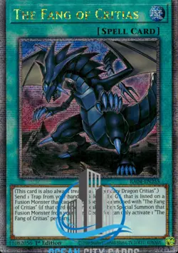 Yugioh The Fang Of Critias RA04-EN255 Quarter Century Rare 1st Edition - Image 1