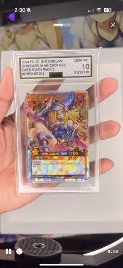 Dark Magician Girl OVER RUSH RARE AGS GM/MT Grade 10 Korean Yu-Gi-Oh Card - Image 1