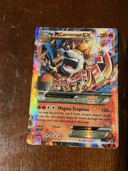 Pokemon TCG Mega M Camerupt EX #XY198 Ultra Rare Black Promo Star Card - Image 1