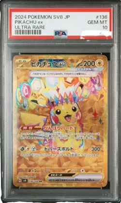 PSA 10 Pikachu ex UR 136/106 Pokemon Card Japanese Super Electric Breaker sv8 - Image 1