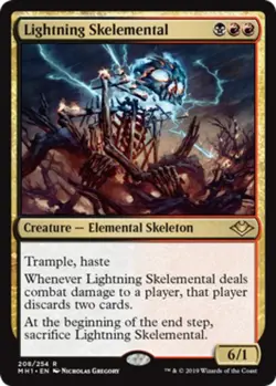 Light Play, English MTG Regular Lightning Skelemental Modern Horizons Magic the - Image 1
