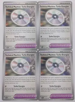 x4 Pokemon Technical Machine: Turbo Energize 179/182 Paradox Rift NM Pack Fresh - Image 1