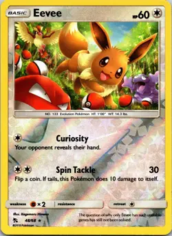 Eevee (48) 48/68 Hidden Fates NM Reverse Holo Pokemon TCG - Image 1