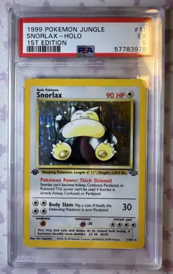 1999 Pokemon Jungle 1st Edition Snorlax Holo PSA 5 - Image 1