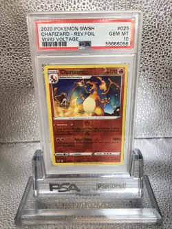Charizard - 025/185 PSA 10 Vivid Voltage Reverse Holo Rare Pokemon - GEM MT - Image 1