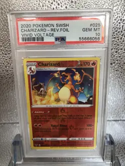 Charizard - 025/185 PSA 10 Vivid Voltage Reverse Holo Rare Pokemon - GEM MT - Image 2