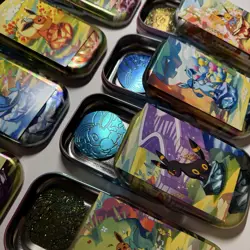 Pokemon Prismatic Evolutions Opened Mini Tins Empty No Packs Full Set Of 8 - Image 3